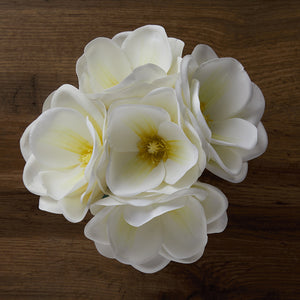 Artificial Magnolia Arrangement in Cubic Glass Vase