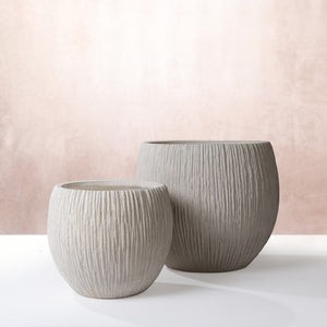 The Sierra Fluted Pot Beige