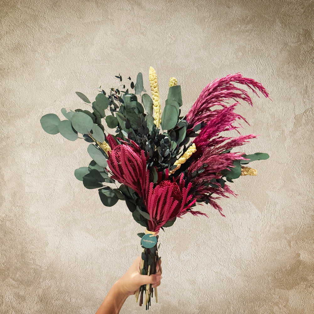 Burgundy Bliss dried flower bouquet