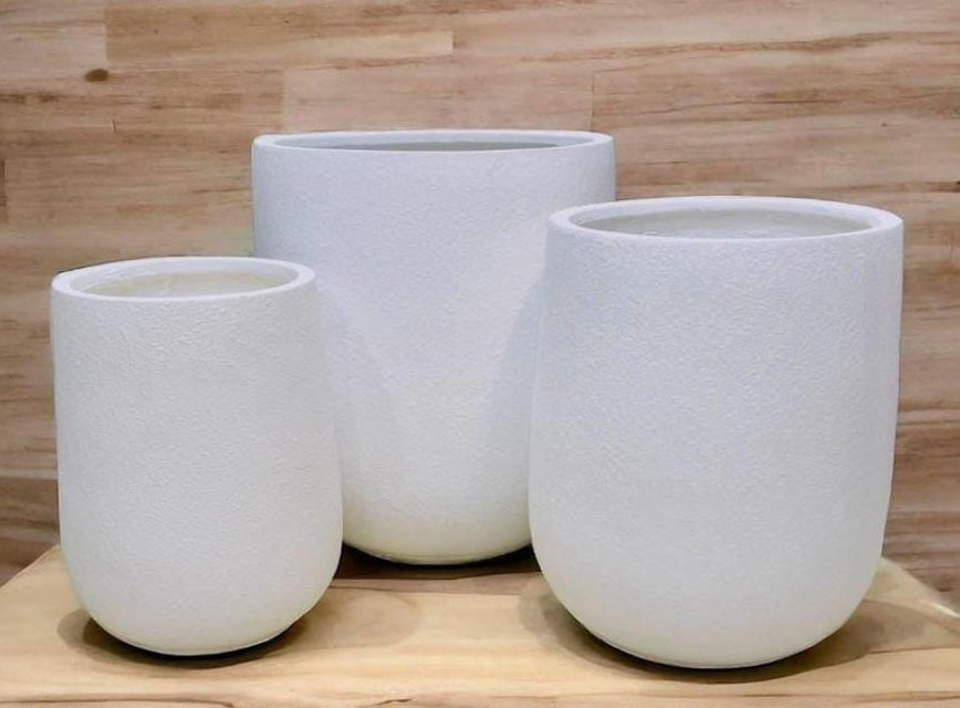 White Fiber Ceramic Pot