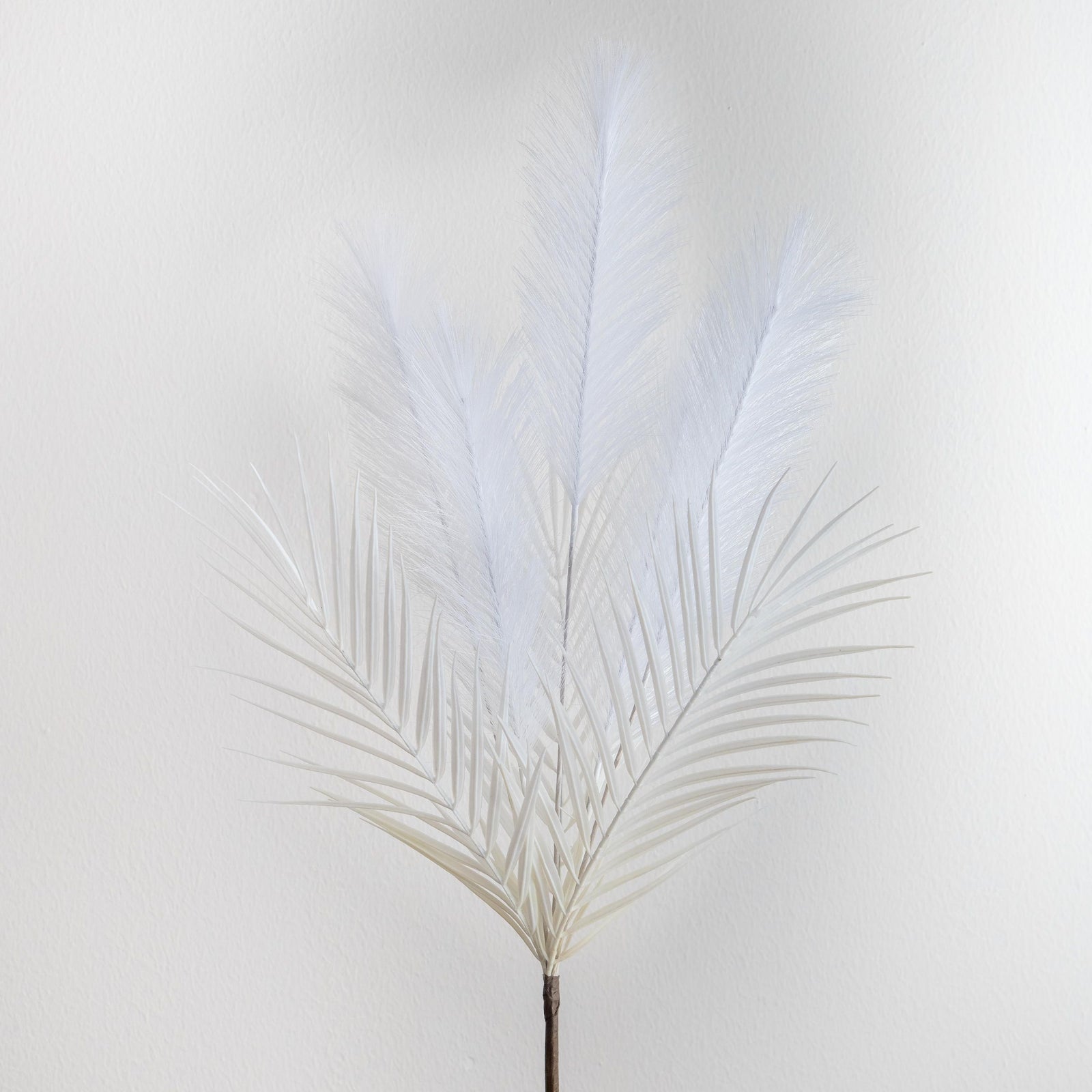 White Artificial Feather Tropical Palm Branch