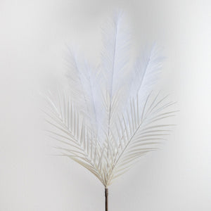 White Artificial Feather Tropical Palm Branch