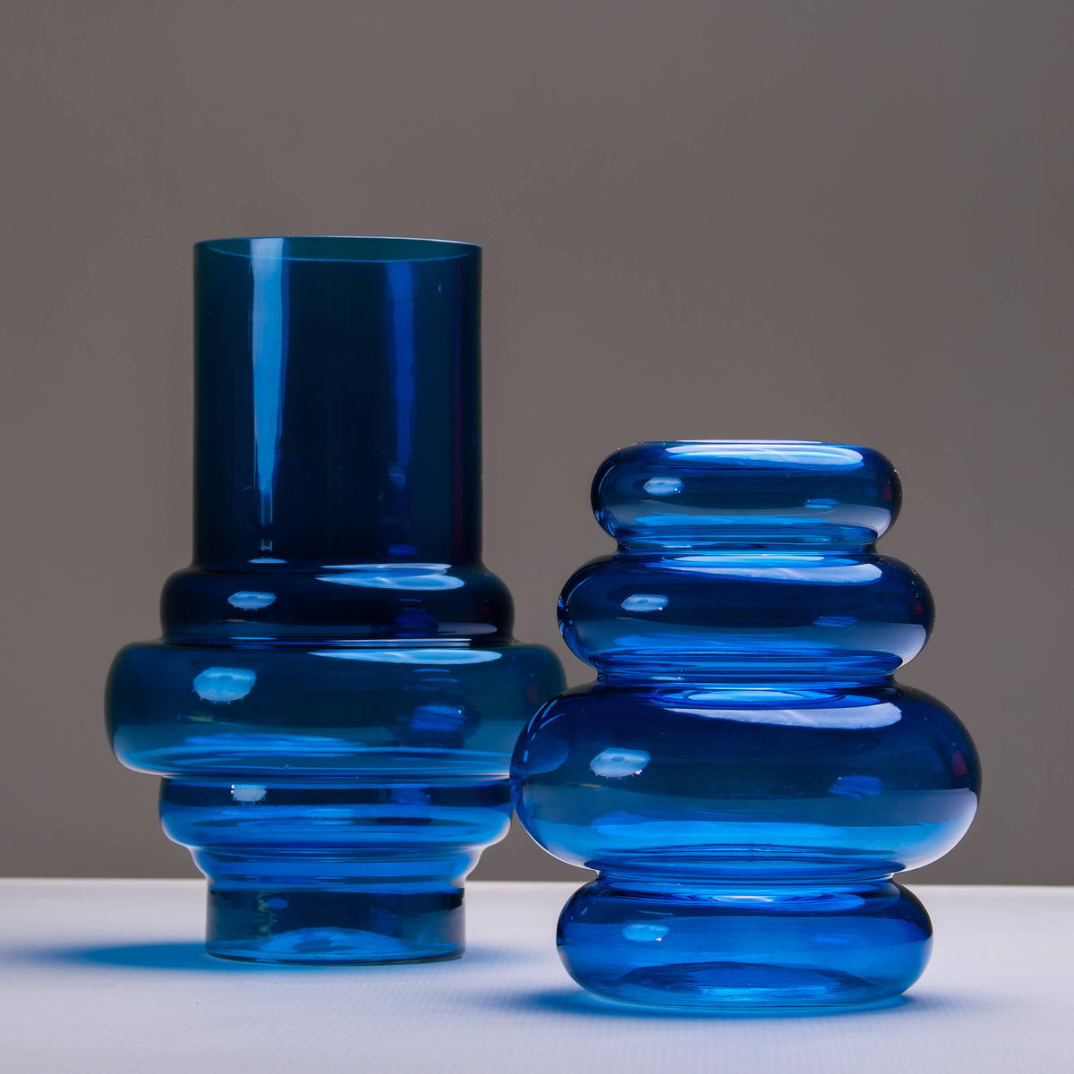 Blue Bubble Glass Vase
