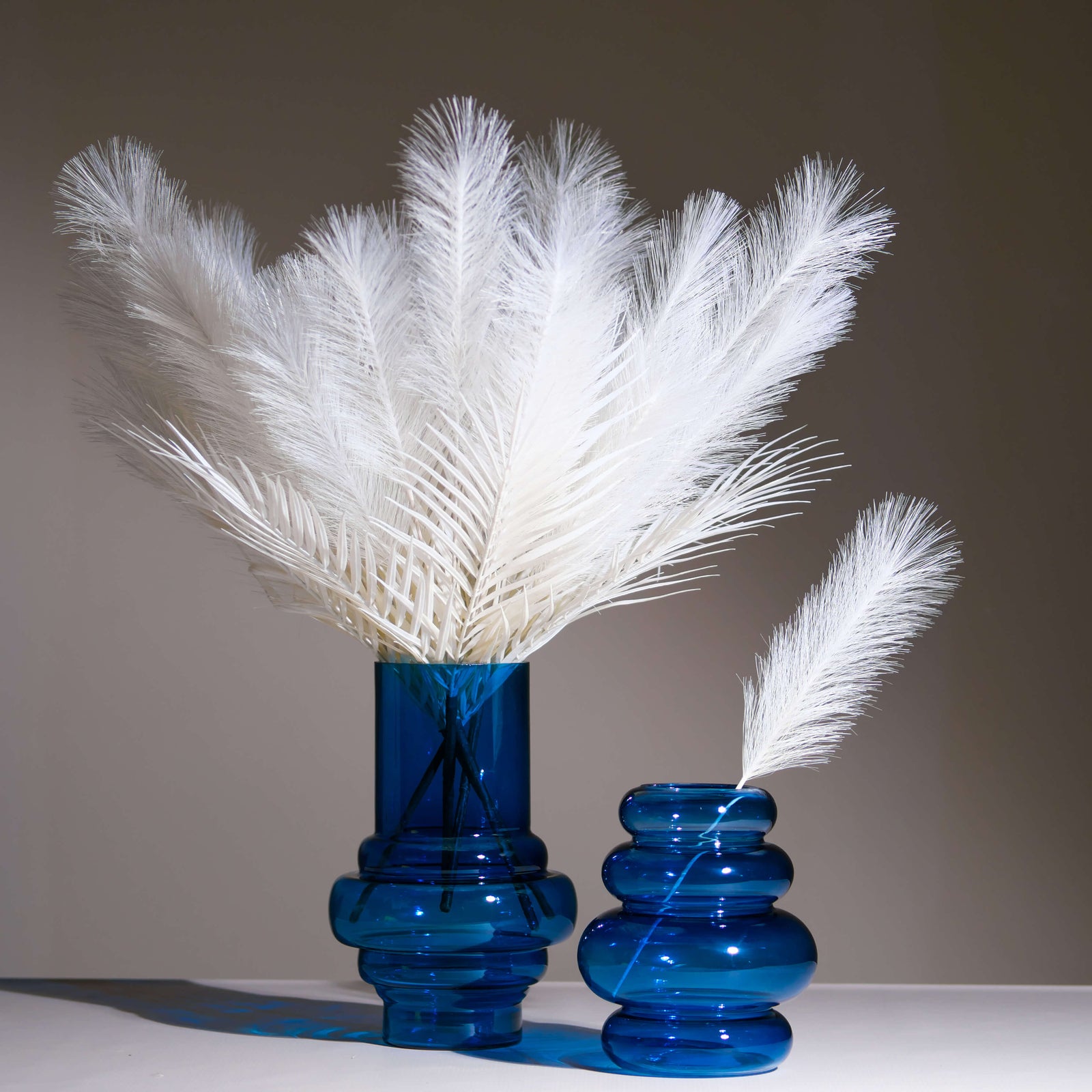 White Artificial Feather Tropical Palm Branch