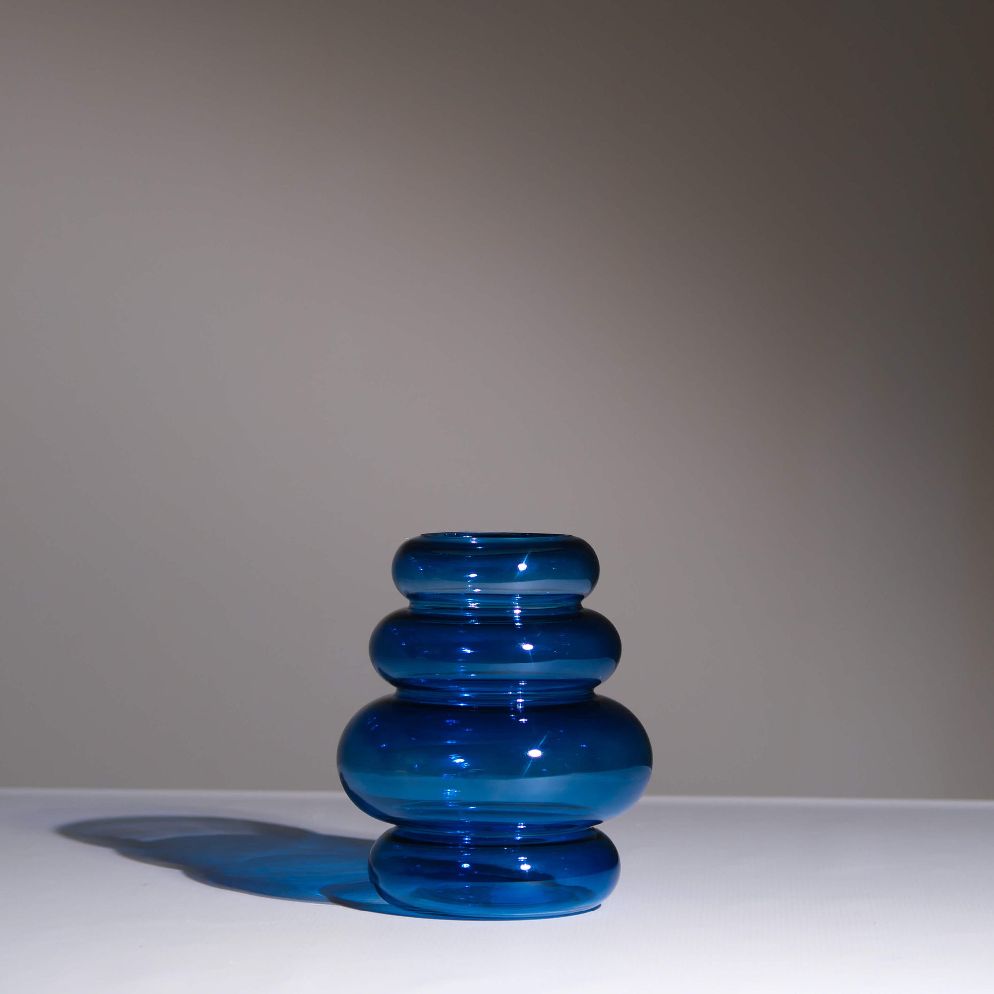 Blue Bubble Glass Vase
