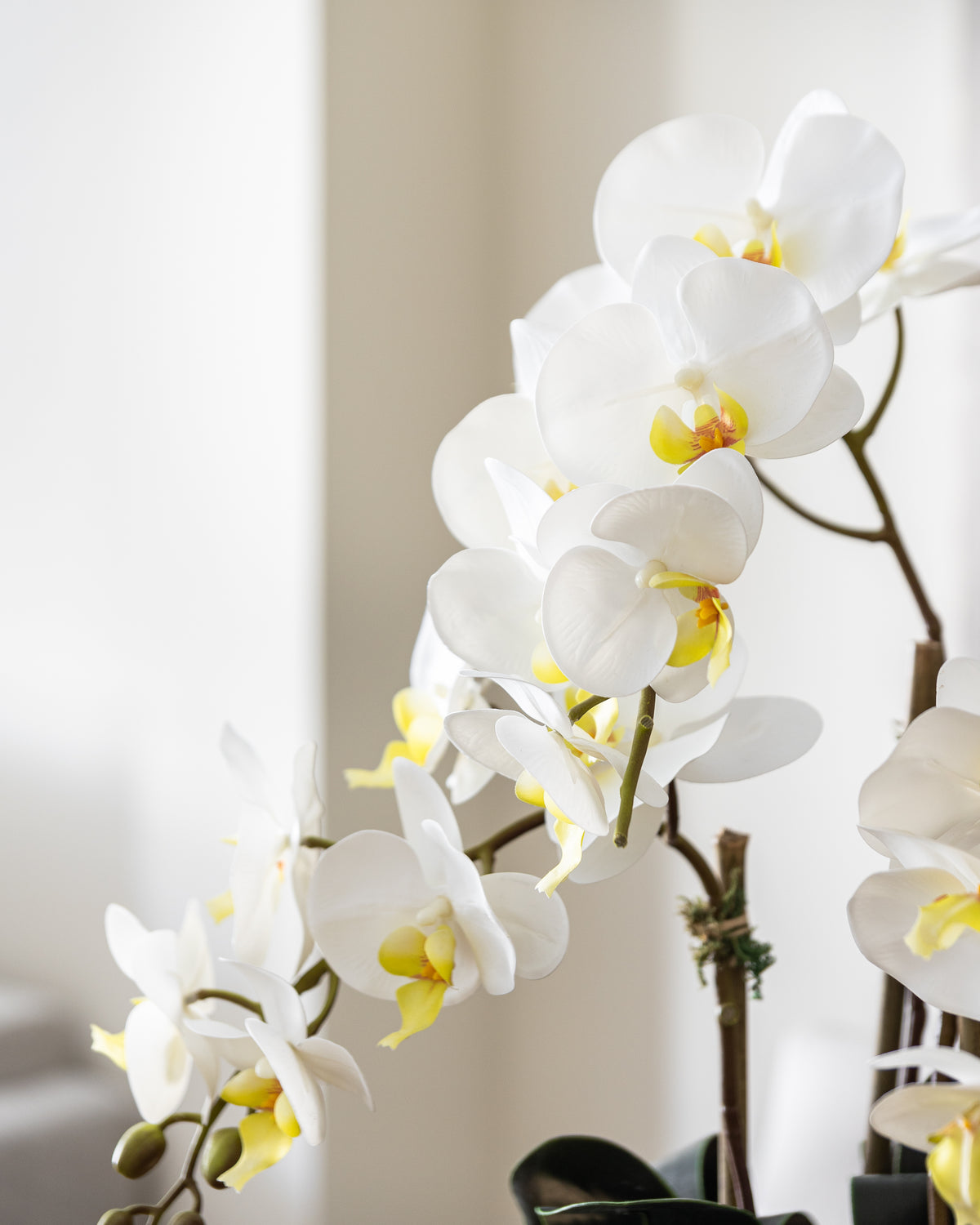 Artificial Trio White Orchid Arrangement