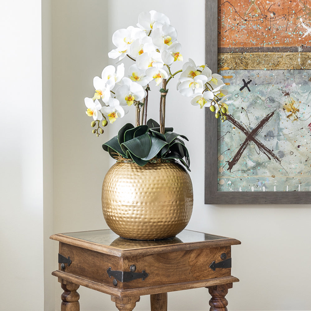 Artificial Trio White Orchid Arrangement