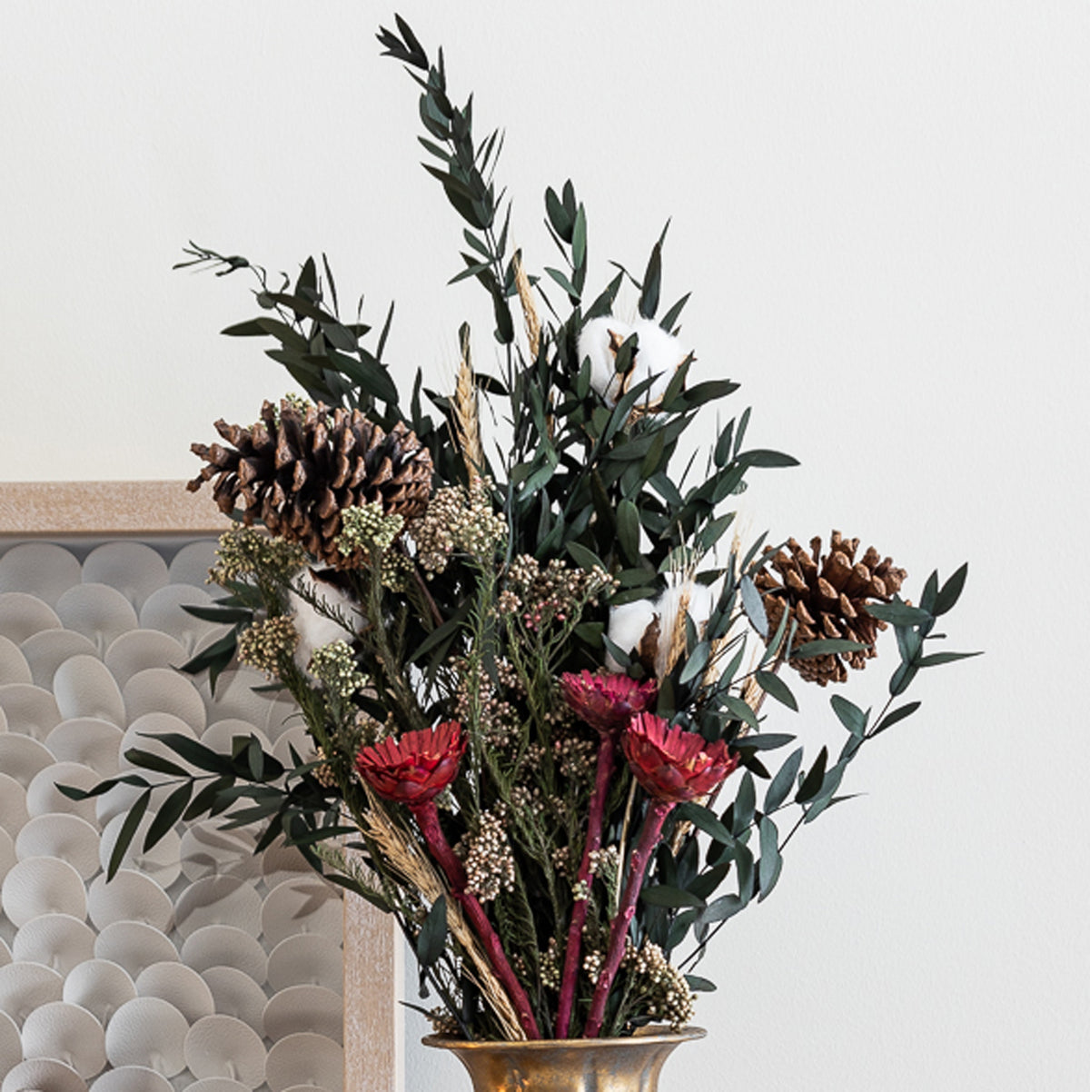 Christmas dried flower bouquet